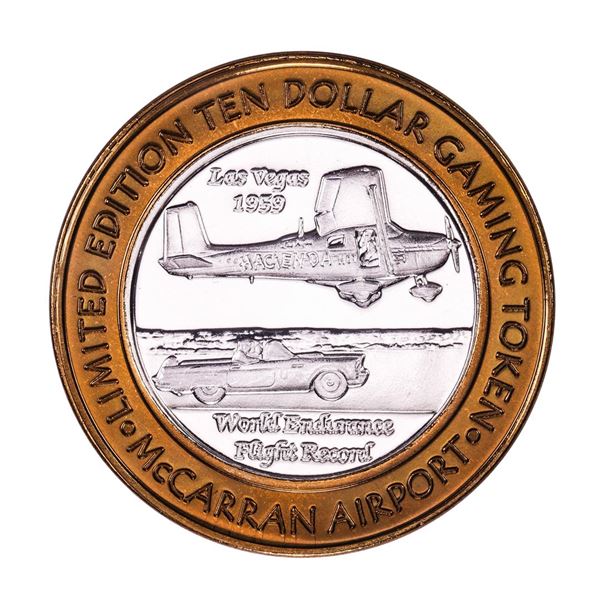.999 Silver McCarran International Airport $10 Casino Limited Edition Gaming Token