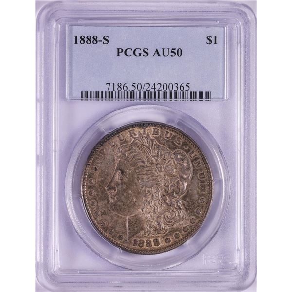 1888-S $1 Morgan Silver Dollar Coin PCGS AU50