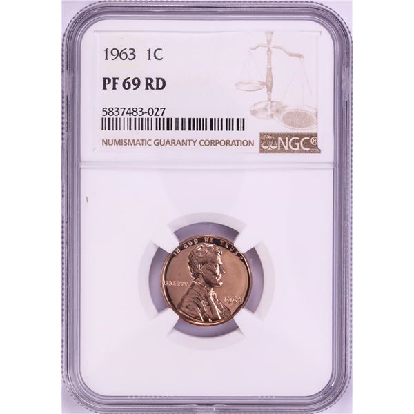 1963 Proof Lincoln Memorial Cent Coin NGC PF69RD