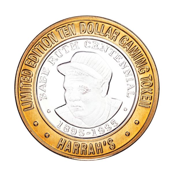 .999 Silver Harrahs Reno, Nevada $10 Casino Limited Edition Gaming Token