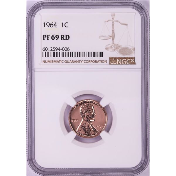 1964 Proof Lincoln Memorial Cent Coin NGC PF69RD