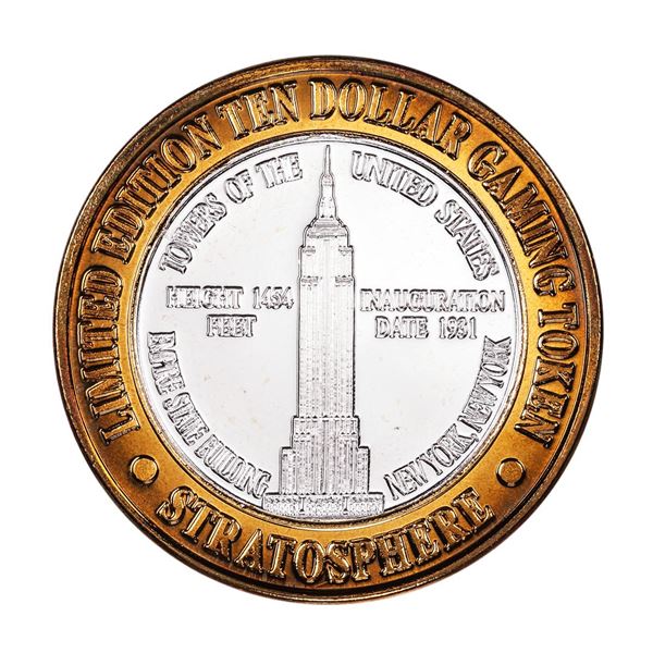 .999 Silver Stratosphere Las Vegas, Nevada $10 Casino Limited Edition Gaming Token