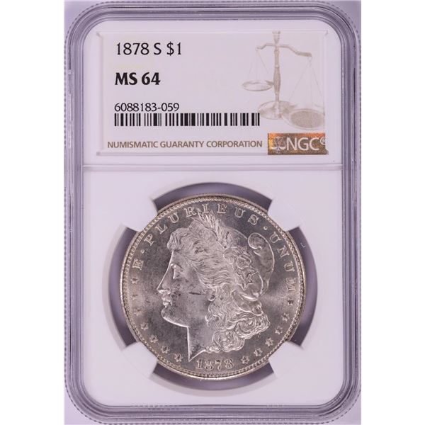 1878-S $1 Morgan Silver Dollar Coin NGC MS64