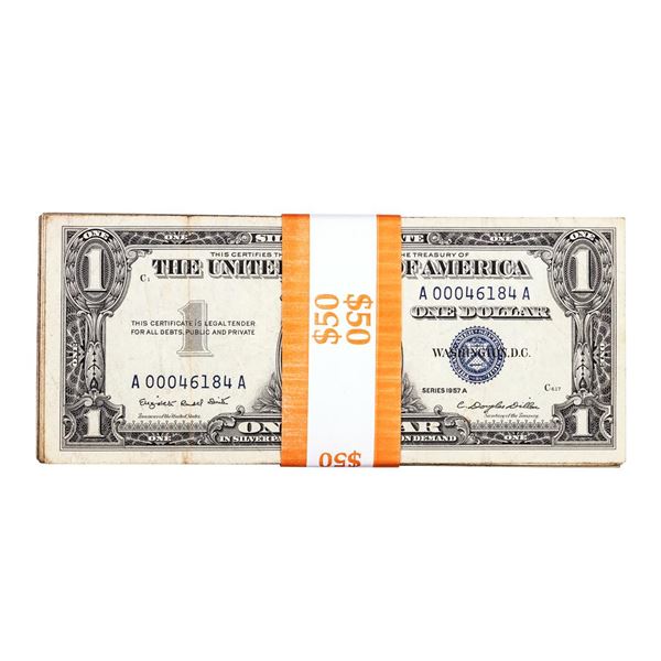 Lot of (50) 1957 $1 Silver Certificate Notes