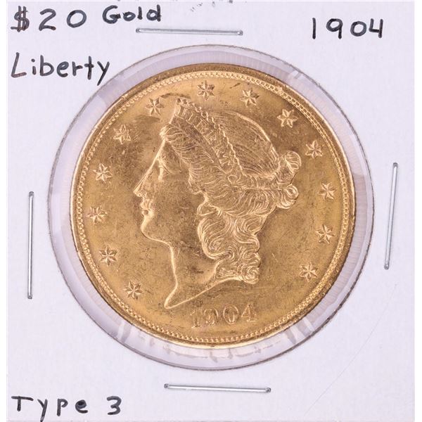 1904 Type 3 $20 Liberty Head Double Eagle Gold Coin