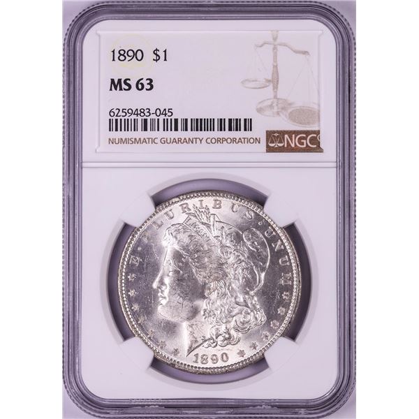 1890 $1 Morgan Silver Dollar Coin NGC MS63