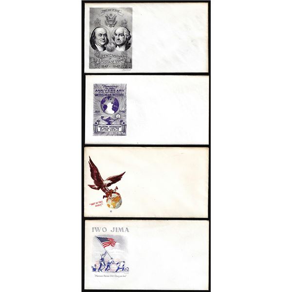 Lot of (4) WWII Era Patriotic Unused Envelopes