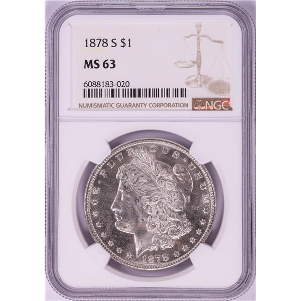 1878-S $1 Morgan Silver Dollar Coin NGC MS63