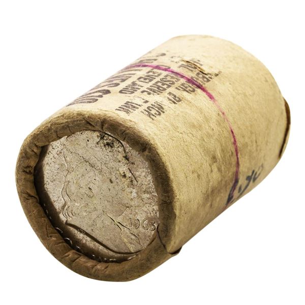 Original Bank Roll of (20) Brilliant Uncirculated 1963 Franklin Half Dollar Coins