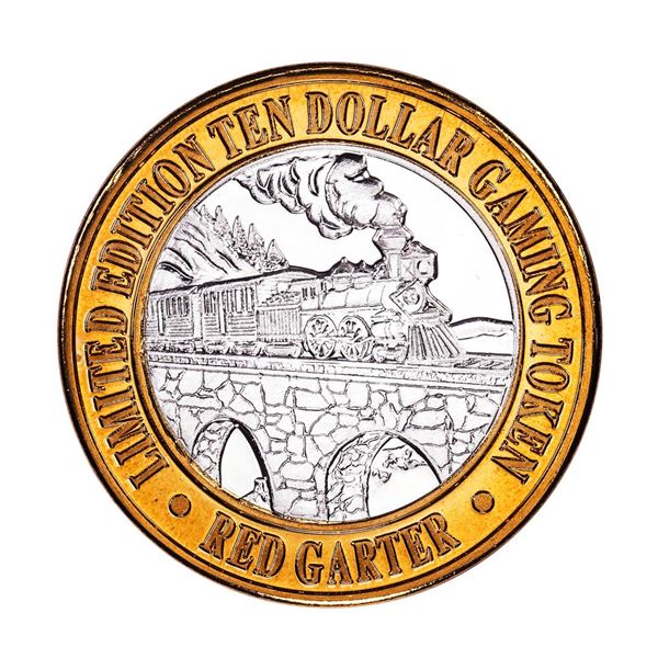 .999 Fine Silver Red Garter Wendover, Nevada $10 Limited Edition Gaming Token