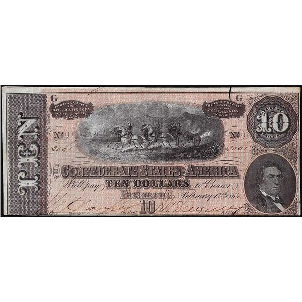 1864 $10 The Confederate States of America Note