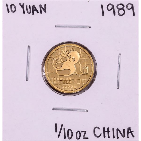 1989 China 10 Yuan 1/10 oz. Panda Gold Coin