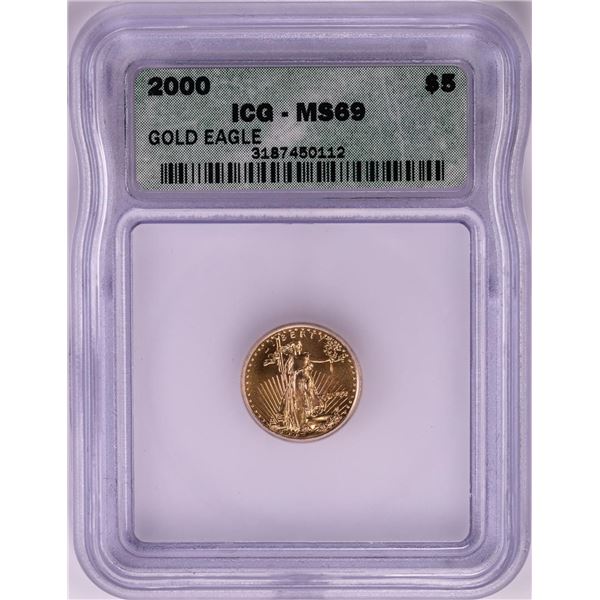 2000 $5 American Gold Eagle Coin ICG MS69