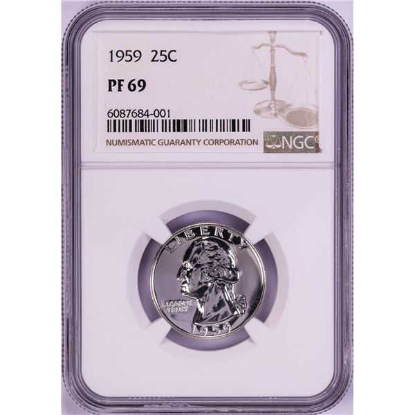 1959 Proof Washington Quarter Coin NGC PF69