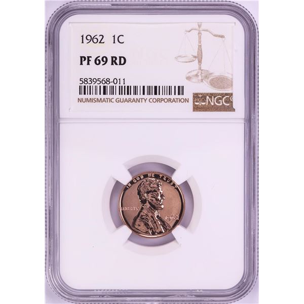 1962 Proof Lincoln Memorial Cent Coin NGC PF69RD