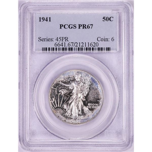 1941 Proof Walking Liberty Half Dollar Coin PCGS PR67