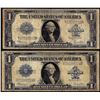 Image 1 : Lot of (2) 1923 $1 Silver Certificate Notes