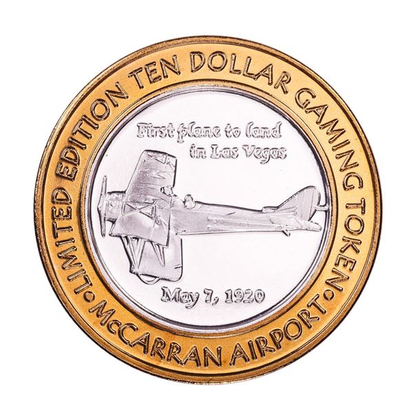 .999 Silver McCarran International Airport $10 Casino Limited Edition Gaming Token