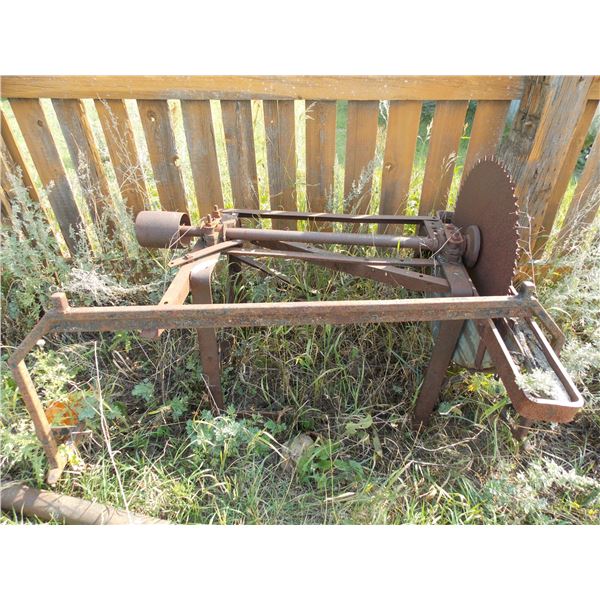 Vintage Belt Driven Saw Mill on Stand