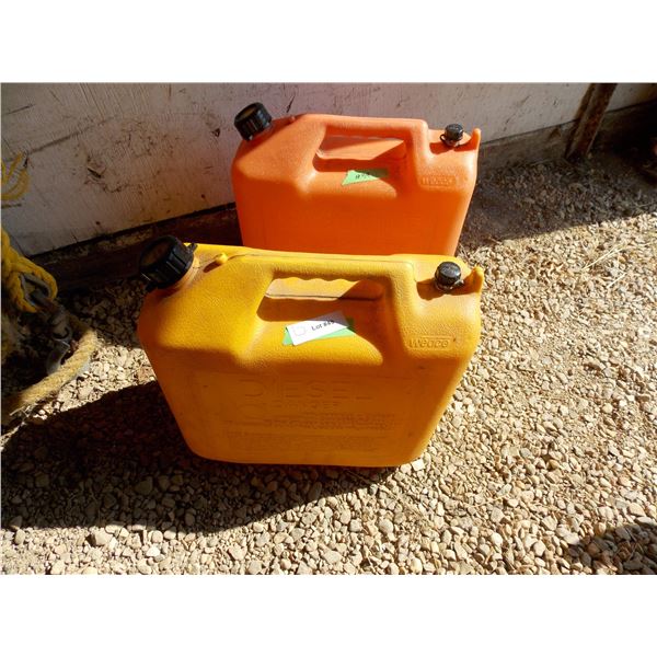 Pair of Plastic Jerry Fuel Cans