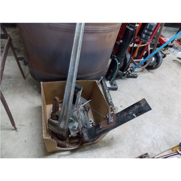 Large Pipe Wrench with Bent Winch (items in box only)