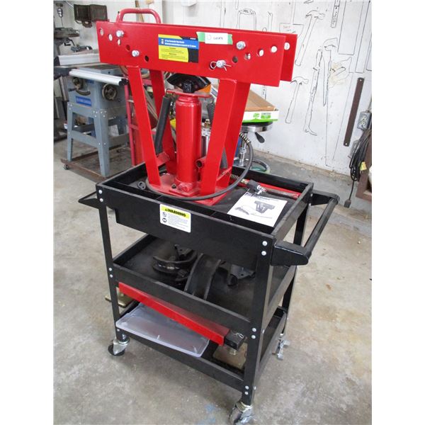 12 ton powerfist pneumatic pipe bender with stand on casters + attachments