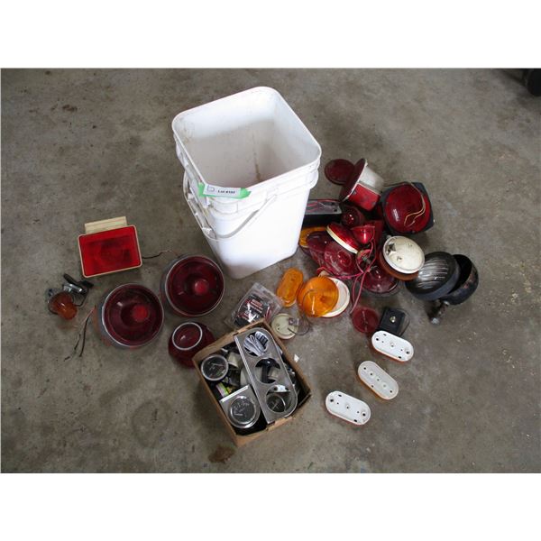 lot of auto motive related lights, gauges
