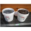 Image 1 : 2X The Money - pail of galvanized barbed staples, pail of 3" nails