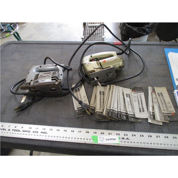(2) Black n Decker Jigsaw with pile of new blades (working)