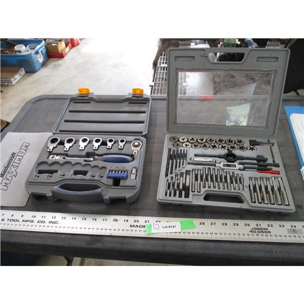 Tap + Die in case plus socket ratchets