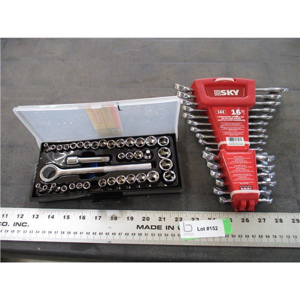 SAE 16 wrench set, fuller 40pc set 1/4 3/8 ratchet