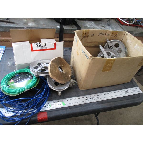 clothes line, pulleys + misc