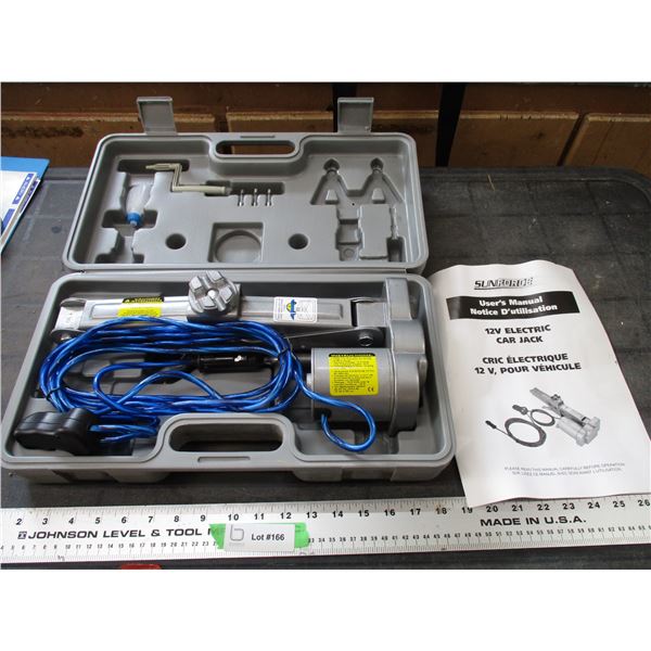 sunforce 12V electric car jack in case