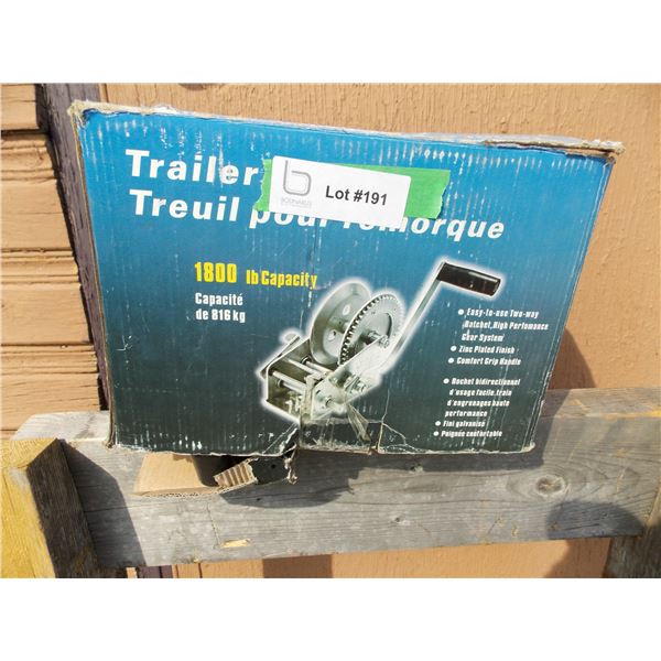 Trailer winch 1800 LB capacity NEW in box