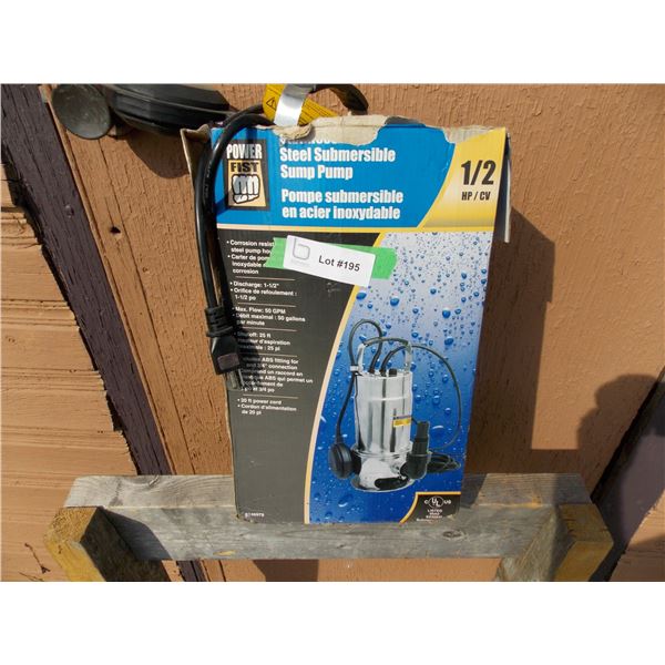 Power Fist 1/2 HP Steel Submersible Sump Pump