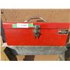 Image 1 : Red Metal Toolbox With Misc Tools + Parts