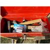 Image 2 : Red Metal Toolbox With Misc Tools + Parts