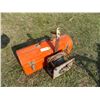 Image 3 : Orange Metal Toolbox with Assorted Hitch Parts