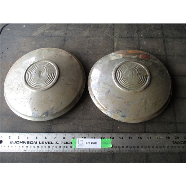 (2) Vintage Hubcaps