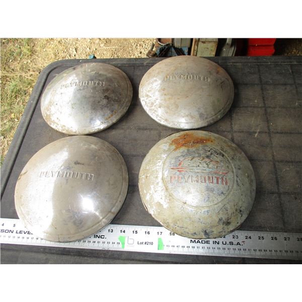 (4) Vintage Plymouth Hubcaps (1 not matching)