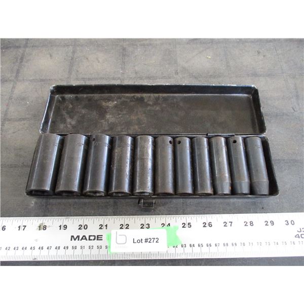 SAE set of deep sockets in case (11)