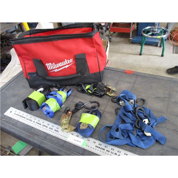 Tie Downs with Milwaukee bag