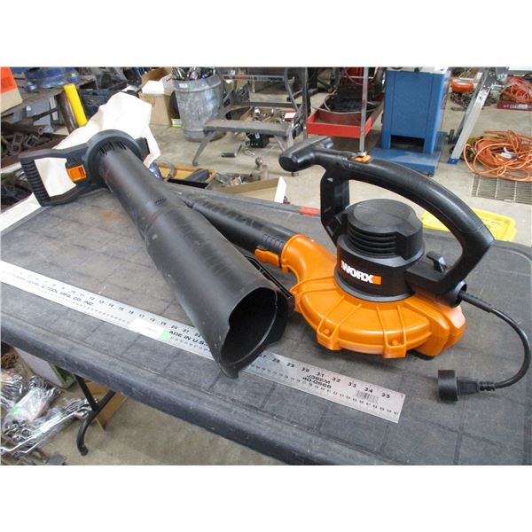 Worx Electric Leaf Blower with attachments