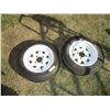 Image 1 : 2X The Money - trailer tires + rims 4.8-12 4 bolt