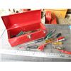 Image 1 : Metal tool box with misc screwdrivers