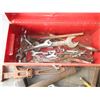 Image 2 : Metal tool box with vintage wrenches