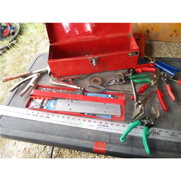 Metal tool box with sheet metal tools