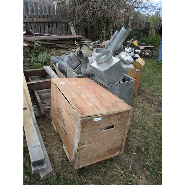 storage box with galvanized fitting, ductwork (large lot)