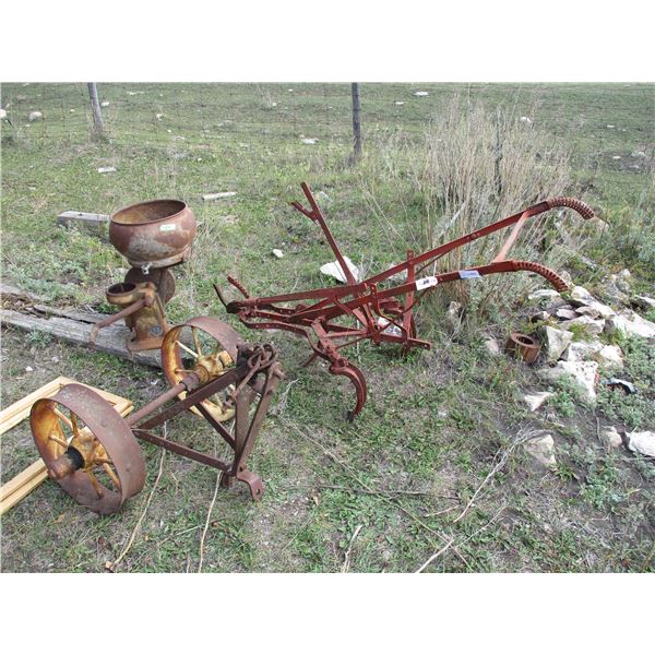 cream separator, walk behind plow, set of metal wheels
