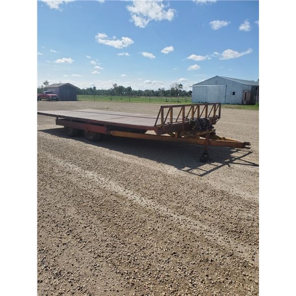 Bale Wagon Steel Deck - 10ft x 24ft - goodyear tires 11L-15 (Self Unloading Tilt Deck w/ Twin Cylind